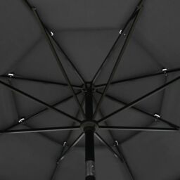 Berkfield Home 3-Tier Parasol with Aluminium Pole Anthracite 3.5 m in Black - thumbnail 5