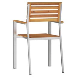 Berkfield Home Stacking Garden Chairs 8 pcs 54.5x56x89 cm Solid Wood Acacia in Brown - thumbnail 7