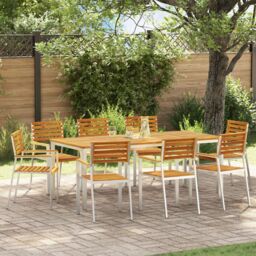 Berkfield Home Stacking Garden Chairs 8 pcs 54.5x56x89 cm Solid Wood Acacia in Brown - thumbnail 1