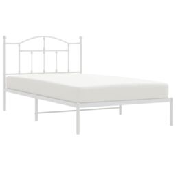 Berkfield Home Metal Bed Frame with Headboard White 107x203 cm - thumbnail 3