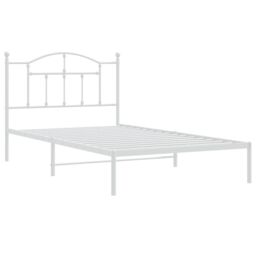 Berkfield Home Metal Bed Frame with Headboard White 107x203 cm - thumbnail 4