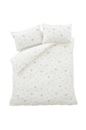 Bianca 'Vintage Rosebud Lace' 200 TC Cotton Reversible Duvet Cover Set in Cream - Size: Super King - thumbnail 6