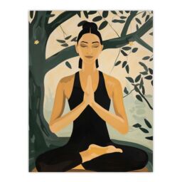 "Artery8 Woman in Yoga Pose Zen Meditation Painting Wall Art Print - Size: W12"" x H16""" - thumbnail 1