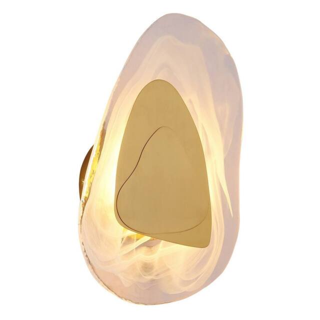 Netlighting Dorsey Wall Lamp Brass Coloured Matt Glass Shade LED 3000K in Gold - image 1