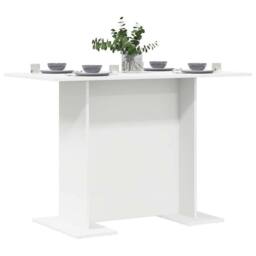 Berkfield Home Modern Dining Table White 110x60x75 cm Engineered Wood - Size: 110 x 60 x 75 cm - thumbnail 1