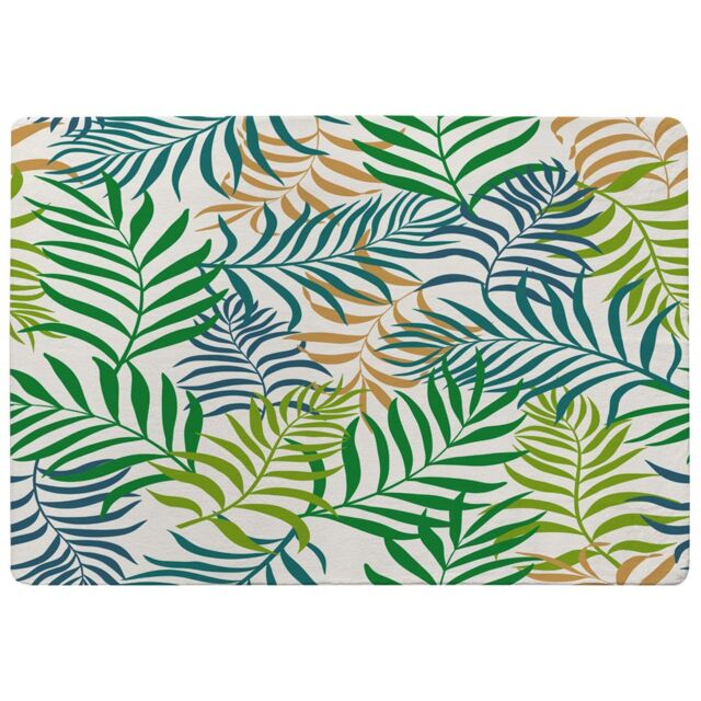 Benjamin Tate Design Green Tropical Palm Leaves Designer Rug in Natural - Size: Large - image 1