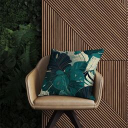 Warren Reed - Designer Tropical Green Leaves Outdoor Cushion - Size: 60 cm x 60 cm - thumbnail 2