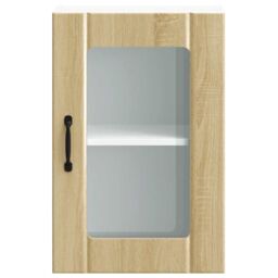 Berkfield Home Kitchen Wall Cabinet with Glass Door Lucca Sonoma Oak in Brown - thumbnail 5