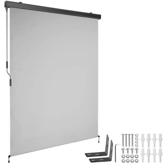 tectake Vertical Awning Eloise in Light Grey - Size: 140 cm x 250 cm - image 1