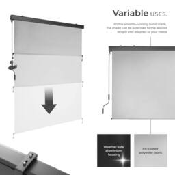 tectake Vertical Awning Eloise in Light Grey - Size: 140 cm x 250 cm - thumbnail 3