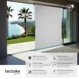 tectake Vertical Awning Eloise in Light Grey - Size: 140 cm x 250 cm - thumbnail 2
