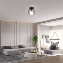 Goeco Pack of 2 Industrial Ceiling Lights, Retro Iron Ceiling Lampshade in Black - thumbnail 3