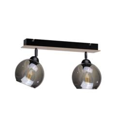 Netlighting Wood Twin Ceiling Spotlight Black 50cm 2x E27