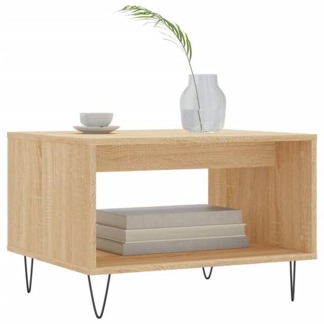 Berkfield Home Decorative Coffee Table Sonoma Oak 60x50x40 cm Engineered Wood in Light Brown - Size: 60 x 50 x 40 cm - image 1