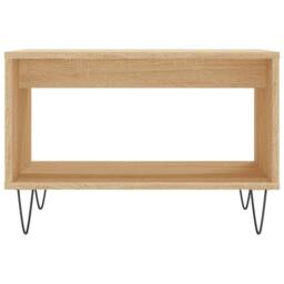 Berkfield Home Decorative Coffee Table Sonoma Oak 60x50x40 cm Engineered Wood in Light Brown - Size: 60 x 50 x 40 cm - thumbnail 4