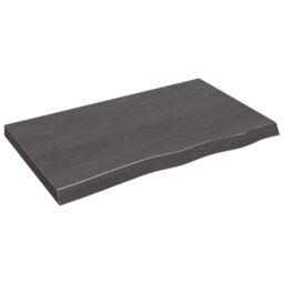Berkfield Home Wall Shelf Dark Grey 100x60x(2-6) cm Treated Solid Wood Oak in Brown