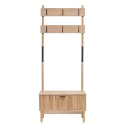 Nordlys Entryway Coat Rack Wood & Metal Coat Rack in Brown - thumbnail 7