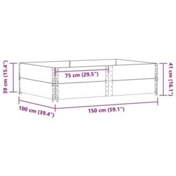 Berkfield Home Garden Planter Black 150x100 cm Solid Wood Pine - thumbnail 7