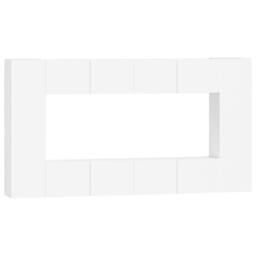 Berkfield Home Classic 8 Piece TV Cabinet Set White Engineered Wood - thumbnail 3