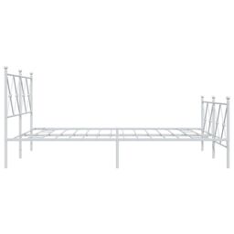 Berkfield Home Metal Bed Frame without Mattress with Footboard White 150x200cm - Size: 150x200 cm - thumbnail 5