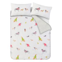 Smart Living Luxury Soft Reversible Pooches in Jumpers Duvet Cover & Pillowcases in Natural - Size: Single - thumbnail 6