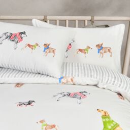 Smart Living Luxury Soft Reversible Pooches in Jumpers Duvet Cover & Pillowcases in Natural - Size: Single - thumbnail 4