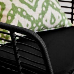 Neo 4 Piece Wicker Bamboo Style Garden Sofa, Table & Chairs Set in Black - thumbnail 8