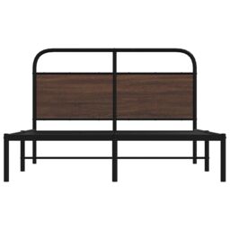 Berkfield Home Bed Frame Without Mattress 120x200 cm Brown Oak Engineered Wood - Size: Small Double - thumbnail 5