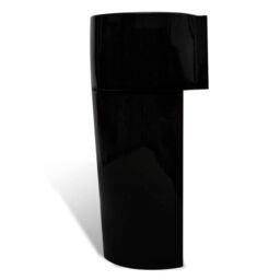Berkfield Home Ceramic Stand Bathroom Sink Basin Faucet/Overflow Hole Black Round - thumbnail 6