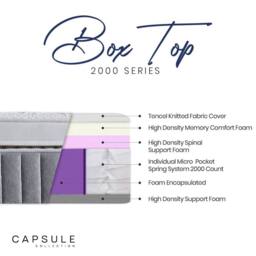 Cheshire Oakham Capsule 3000 Pocket Sprung Pillow Top Mattress 135cm Double in White - Size: King - thumbnail 3