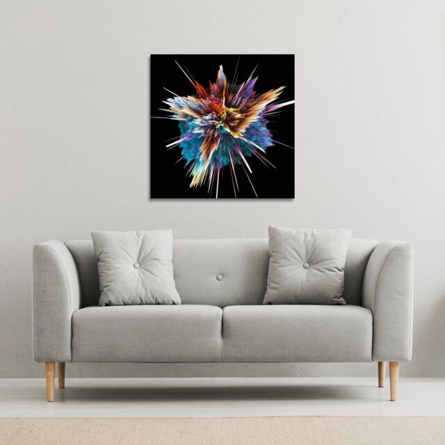 Benjamin Tate Design Colorful explosion isolated (Canvas Print) / 127 x 127 x 4cm in Natural - Size: 127 x 127 x 4 cm - image 1