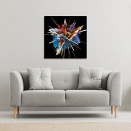 Benjamin Tate Design Colorful explosion isolated (Canvas Print) / 127 x 127 x 4cm in Natural - Size: 127 x 127 x 4 cm - thumbnail 1