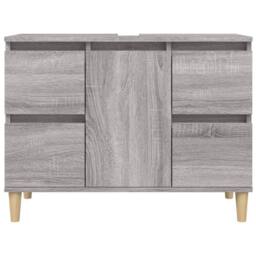 Berkfield Home Sink Cabinet Grey Sonoma 80x33x60 cm Engineered Wood - Size: 80 x 33 x 60 cm - thumbnail 5