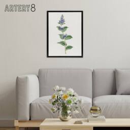 "Artery8 Gentian Flower Framed Canvas Wall Art Print Vintage Japanese Botanical in Pink - Size: W24"" x H32""" - thumbnail 3