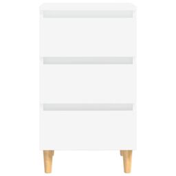 Berkfield Home Bed Cabinet with Solid Wood Legs White 40x35x69 cm - Size: 40 x 35 x 69 cm - thumbnail 5