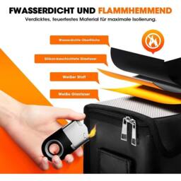 NESTLUNE Fireproof Explosionproof Ebike Battery Safety Bag in Black - Size: 500mm - thumbnail 3