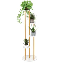 Gymax Multi-tier Plant Stand Metal Plant Holder Decorative Display Shelf in White