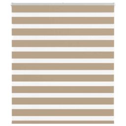 Berkfield Home Zebra Blind Sand Brown 120x100 cm Fabric Width 115.9 cm Polyester - thumbnail 1