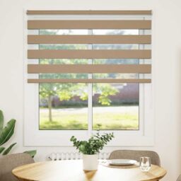 Berkfield Home Zebra Blind Sand Brown 120x100 cm Fabric Width 115.9 cm Polyester - thumbnail 2