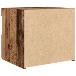 Berkfield Home Bedside Cabinet with LED Lights Old Wood 50x40x45 cm in Brown - Size: 50 x 40 x 45 cm - thumbnail 8
