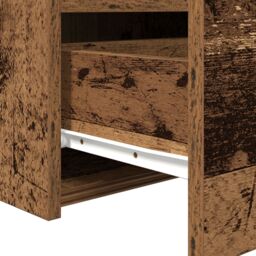 Berkfield Home Bedside Cabinet with LED Lights Old Wood 50x40x45 cm in Brown - Size: 50 x 40 x 45 cm - thumbnail 9