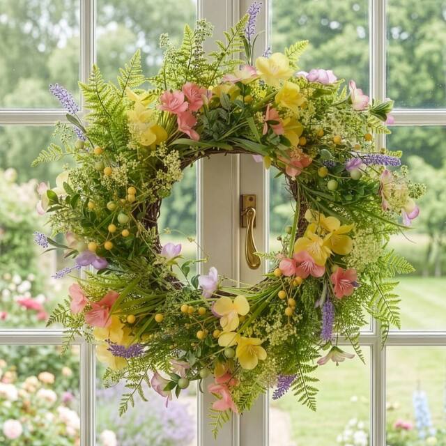 Dibor Luxury Wild Summer Flower Door Wreath Spring Wreath 60cm - image 1