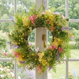 Dibor Luxury Wild Summer Flower Door Wreath Spring Wreath 60cm - thumbnail 1