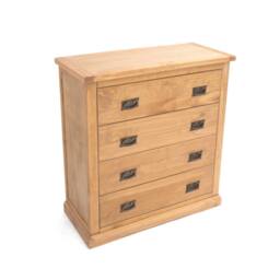 Cabinet Bits Lucca 4 Drawer Chest of Drawers Bras Drop Handle in Light Brown - thumbnail 3