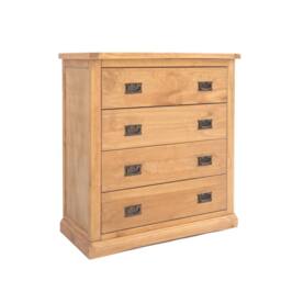 Cabinet Bits Lucca 4 Drawer Chest of Drawers Bras Drop Handle in Light Brown - thumbnail 2