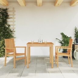Berkfield Home Stackable Garden Chairs 2 pcs 56.5x57.5x91 cm Solid Wood Teak in Brown