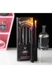 KDMD Set of 4 Pink Vampire Tears Taper Candles in Black - thumbnail 1
