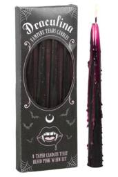 KDMD Set of 4 Pink Vampire Tears Taper Candles in Black - thumbnail 2