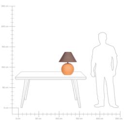 Wyld and Coco Orange Ceramic Table Lamp with Linen Shade 41 cm - thumbnail 6
