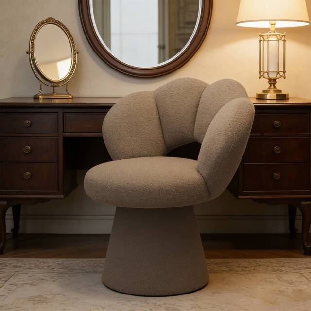 FORGEVIO Dressing Chair Swivel Makeup Stool, Dressing Table Suitable in Grey - image 1